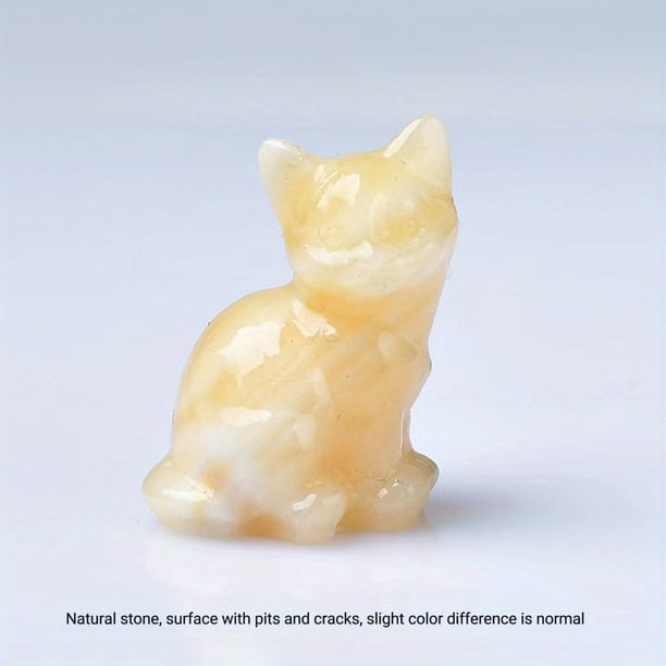 1pc Various Crystal Carvings Cat, Pocket Gift, Crystal Gift, Animal Statue, Crystal Statue, Bare Stone, Healing Stone, Moonstone