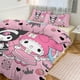 thumbnail image 2 of Kuromi & My Melody Duvet Cover Set 3 Piece Bedding Set Double Sided Printing Decorative Comforter Cover Set, 2 of 5