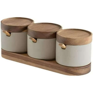 Oem - Set De 3 Contenedores Especieros Condimenteros Ceramica