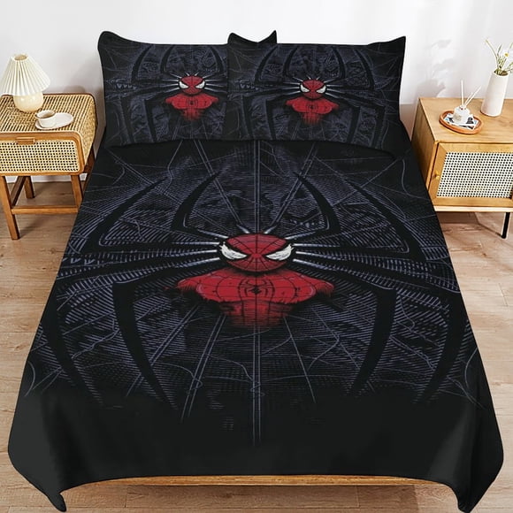 Spider-Man Bedding Sets Ultra Soft Skin-Friendly Duvet Cover 3 Piece, Cute Comforter Cover Bed Set for Boys Girls Kids