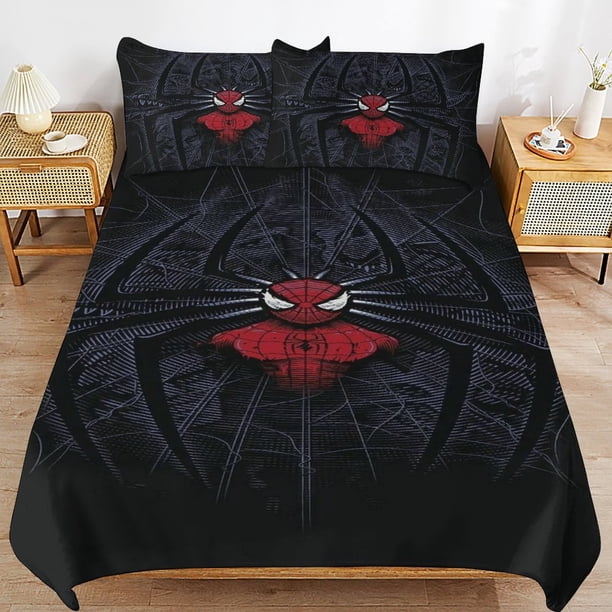 Spider-Man Bedding Sets Ultra Soft Skin-Friendly Duvet Cover 3 Piece, Cute Comforter Cover Bed Set for Boys Girls Kids