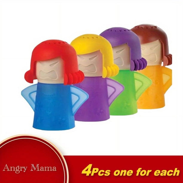 1/4pcs, Angry Mama Microwave Cleaner, Microwave Oven Steam Cleaner, Easily Clean In Minutes Cleans Add Vinegar And Water For Home Or Office With English Manual, Kitchen Cleaning Supplies