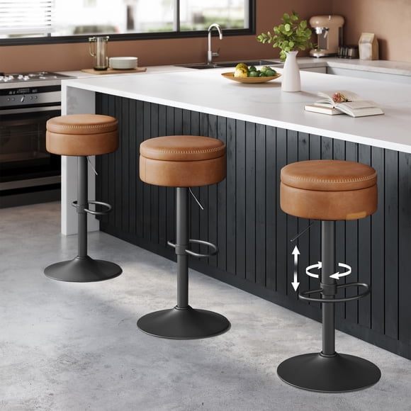 Taburetes de bar VASAGLE EKHO giratorios 360° y ajustables, set de 3