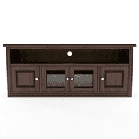 Muebles Insignes - Rack Berlin 1800 Madera Chocolate Vidrio