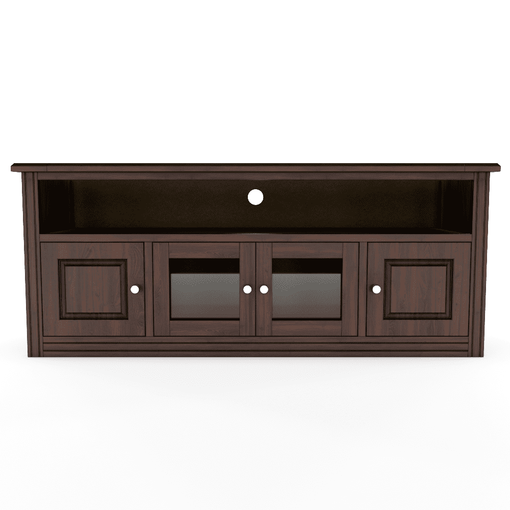 Muebles Insignes - Rack Berlin 1800 Madera Chocolate Vidrio