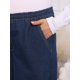 thumbnail image 5 of INSPIRE CHIC Pantalones Vaqueros de Maternidad para Mujeres con Cintura Elástica, Pierna Ancha, Largos y Sueltos, Pantalones de Mezclilla de Embarazo con Bolsillos XL Azul Profundo, 5 of 6