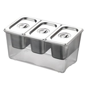 Bothyi - Carrito Para Condimentos Refrigerados, Compartimentos Extraíbles Para Bares, Tiendas De Té Con Leche, 3 Compartimentos
