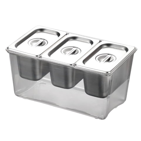 Bothyi - Carrito Para Condimentos Refrigerados, Compartimentos Extraíbles Para Bares, Tiendas De Té Con Leche, 3 Compartimentos