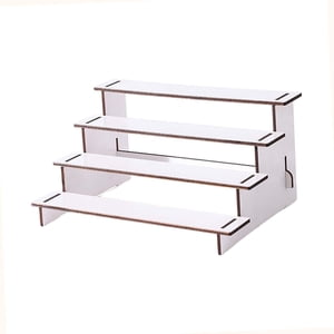 Magideal - Estante De Exhibición De Madera Para Especias, Versátil, Rústico, Organizador De Perfumes Escalonado Para Joyería, Figuras, Juguetes, Vendedor Minoris 4 Niveles