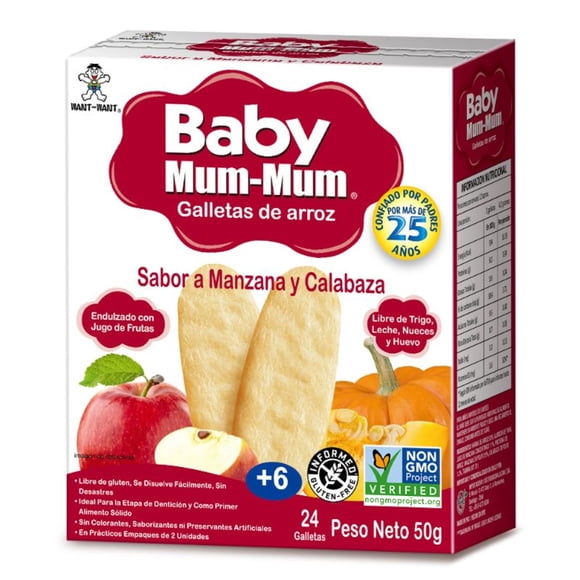 Galletas de Arroz Manzana y Zapallo, 50 g