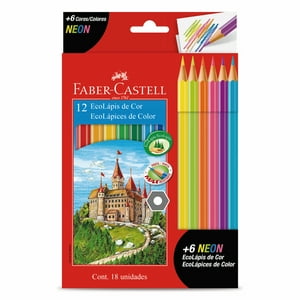 Faber Castell - Ecolápices Faber-Castell X12 Colores + 6 Neón