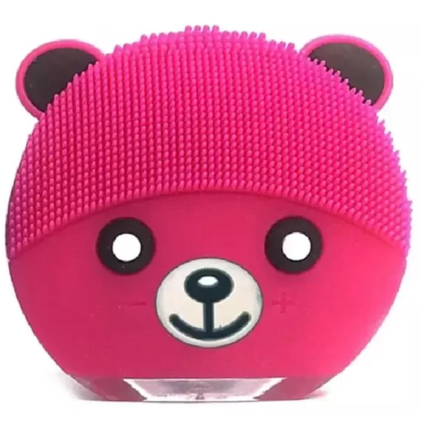 Genérico - Cepillo Limpieza Facial Sonico De Silicona Usb Osito Fucsia