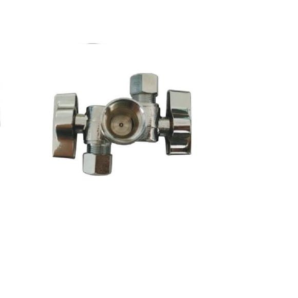 Válvula EZ-FLUID de latón 1/2" FIP x 3/8" comp. con doble salida