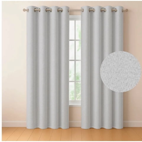 Atlas - Cortinas Blackout 2 Paños 140X220 Lino Doble Faz Ivory