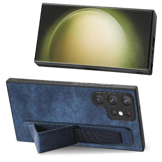 Funda Protectora con Correa para Samsung Galaxy S23 Ultra Resistente a Golpes Azul