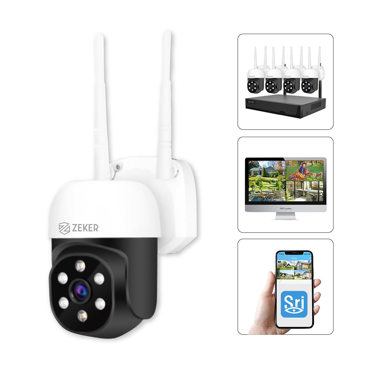 Camara De Seguridad 2mp Para Sistema Nvr Zeker Ip66 Wifi Ext