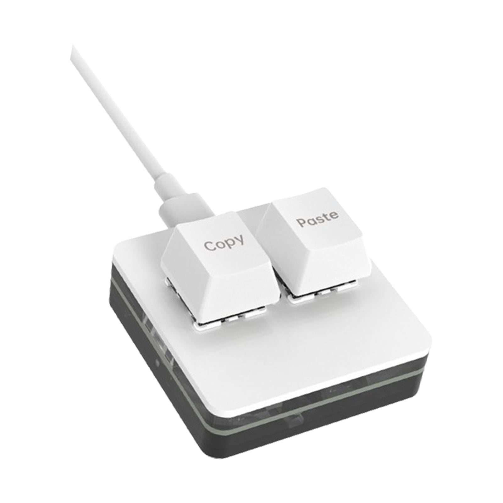 Bothyi - Copiar Y Pegar Teclado De 2 Teclas Rgb Usb Mini Teclado 2 Teclas Para Dibujo De Audio Blanco