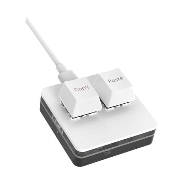 Copiar Y Pegar Teclado De 2 Teclas RGB USB Mini Teclado 2 Teclas Para Dibujo De Audio Blanco