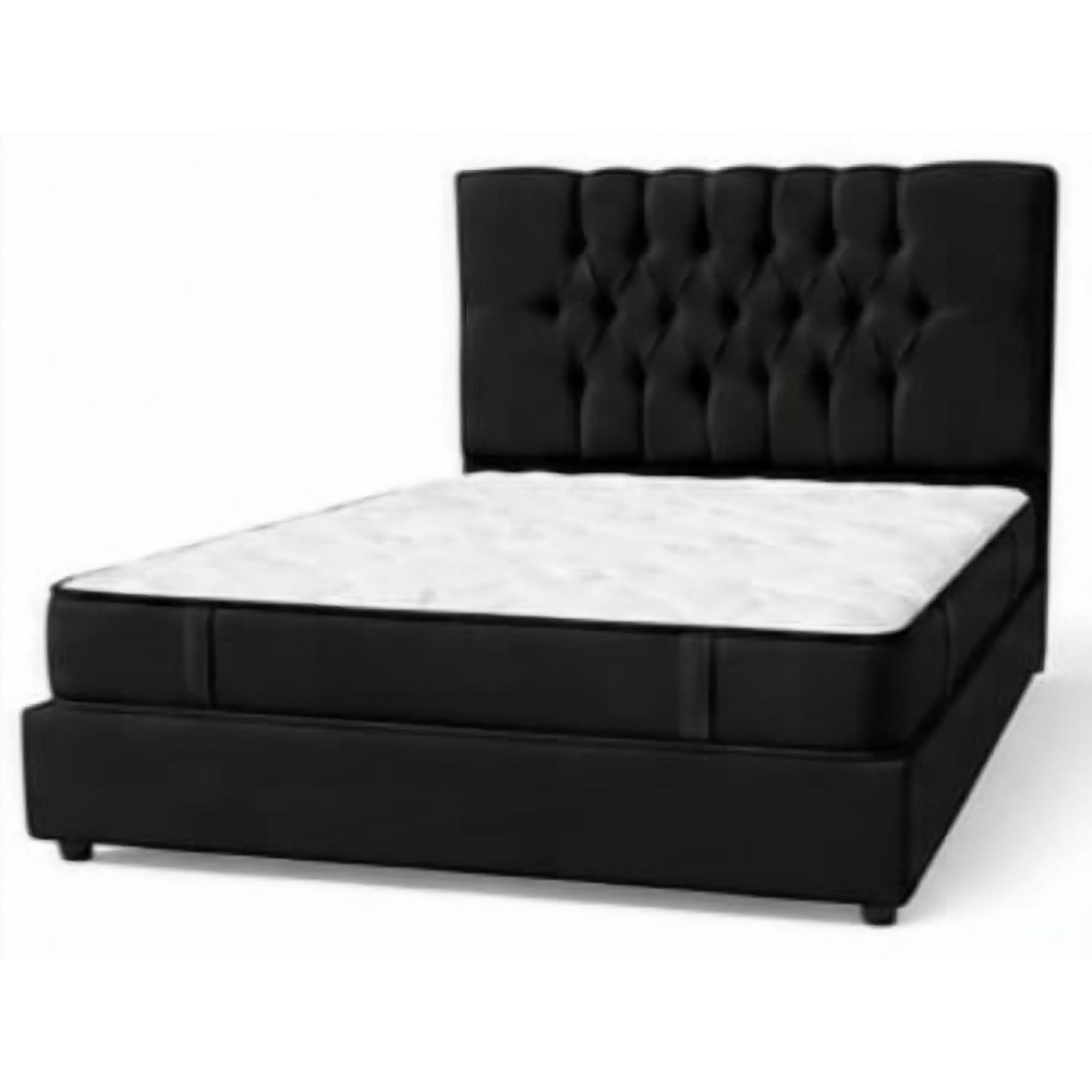 Rous Muebles - Cama Premium 2 Plazas Más Colchón, Color Negro