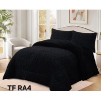 Tecnocasa - Plumon De Invierno Con Chiporro Trenzados Color Negro King