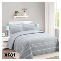 Genérico - Cubrecama Quilt Verano 2 Plazas - Gris Triángulo Xf81
