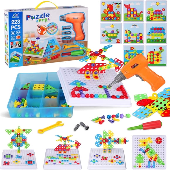 Set Mosaico Taladro Haifeng TLH30 223 Piezas STEM