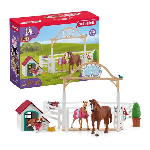 Toy Playset Schleich Horse Club Hannah's Guest Horses, 20 piezas