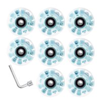 Ioensy - 8 Uds Ruedas Luminosas Para Patines Piezas Interiores Rodamientos Para Monopatín Instalados Azul