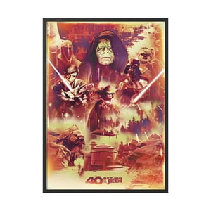 Creango - Cuadro Poster Enmarcado Star Wars El Retorno Del Jedi Diseño 3 Decorativo