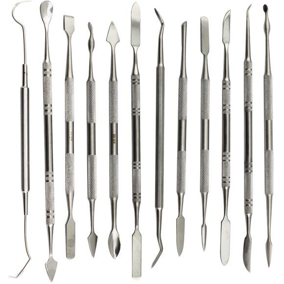 Juego de talladores de cera Sculpting Tools PHYHOO de acero inoxidable, 12 unidades
