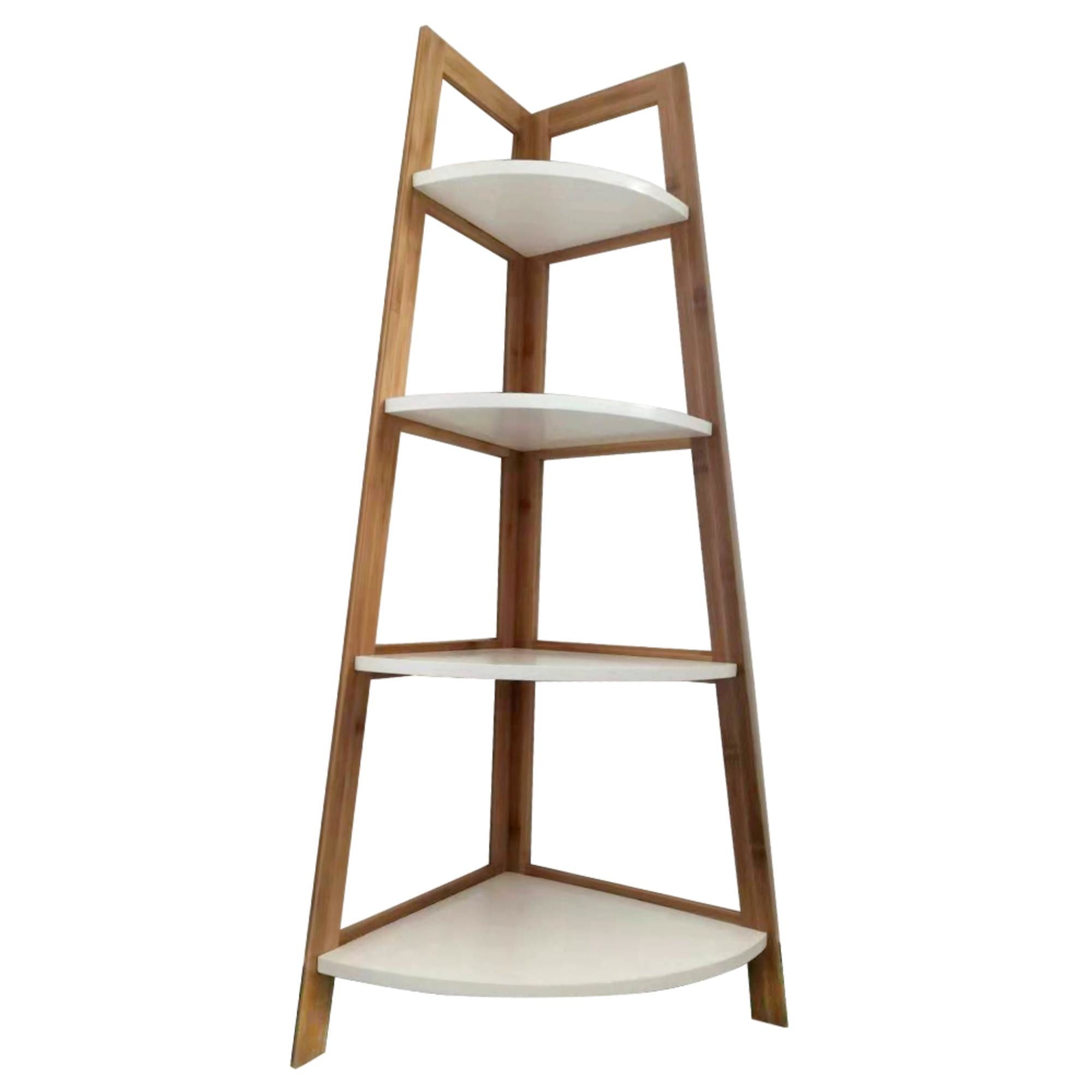 Mainstays - Esquinero Bambu 4 Niveles Tc2224B Blanco - Natural