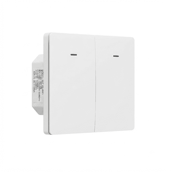 Interruptor Inteligente Wifi Mecánico 2 Botones Blanco - Compatible con Tuya / Smart Life, Alexa y Google Home