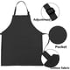 thumbnail image 4 of Set de delantal y gorro de chef CRJHNS para niños, ajustable, algodón, negro, 4 of 7