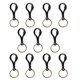 thumbnail image 1 of La langosta plástica del metal 10pcs abrocha el keyring negro de la cadena del anillo dominante del gancho de la garra, 1 of 3