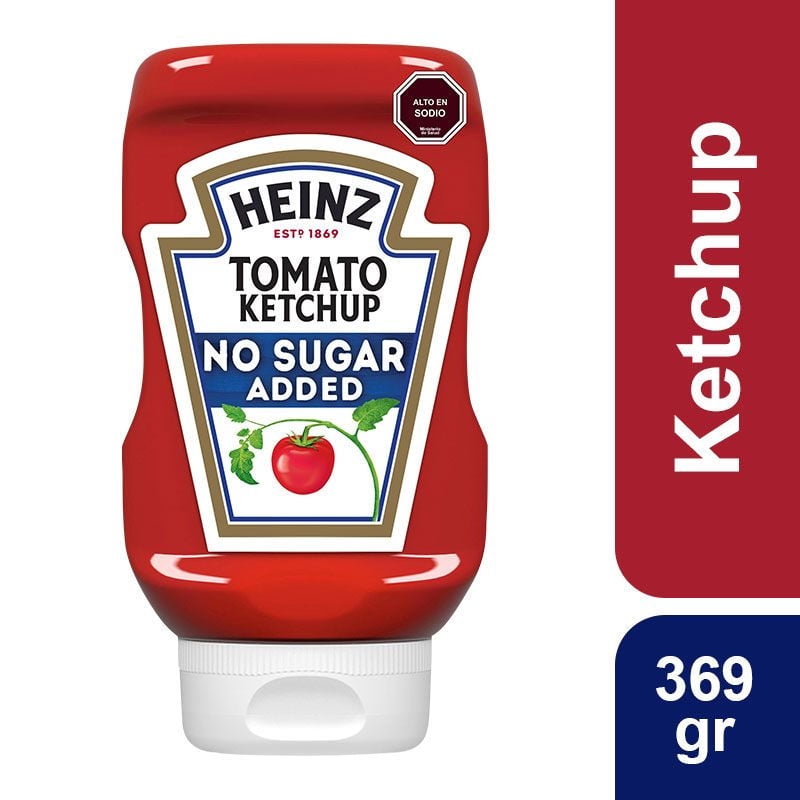 Ketchup Reducido En Azucar Squeeze 369 g Heinz