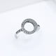 thumbnail image 2 of Anillo Solitario Circular Circonitas Pavé y Corazones, Talla 8, Plata 926, 2 of 6