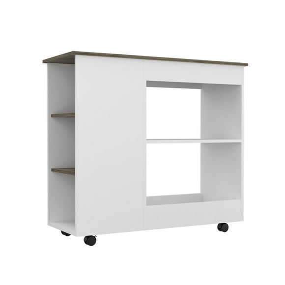 Isla De Cocina Con Ruedas Fm-002b Blanco