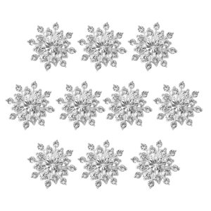 Bothyi - 10 Botones De Flores De Cristal Para Álbum De Recortes, Diamantes De Imitación, Adornos Plateados