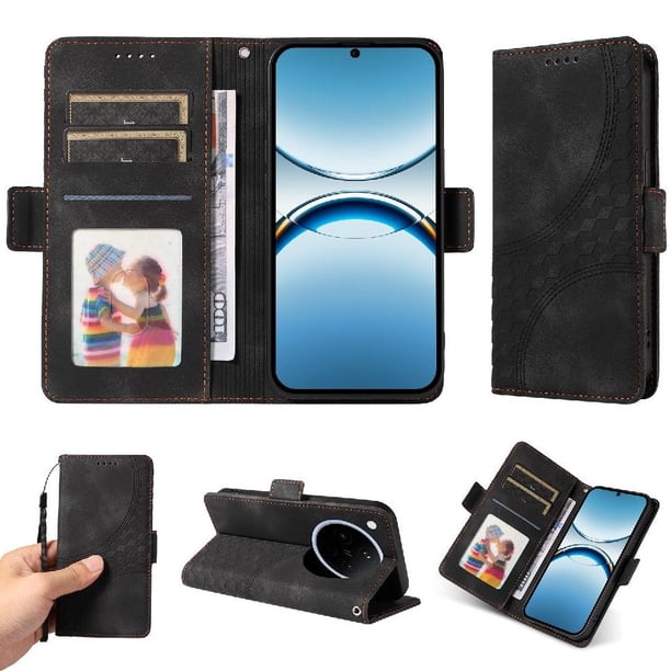 Carcasa FOXDOCK OPPO Find X8 Pro de cuero PU, diseño acolchado clásico, protección contra caídas y rayones