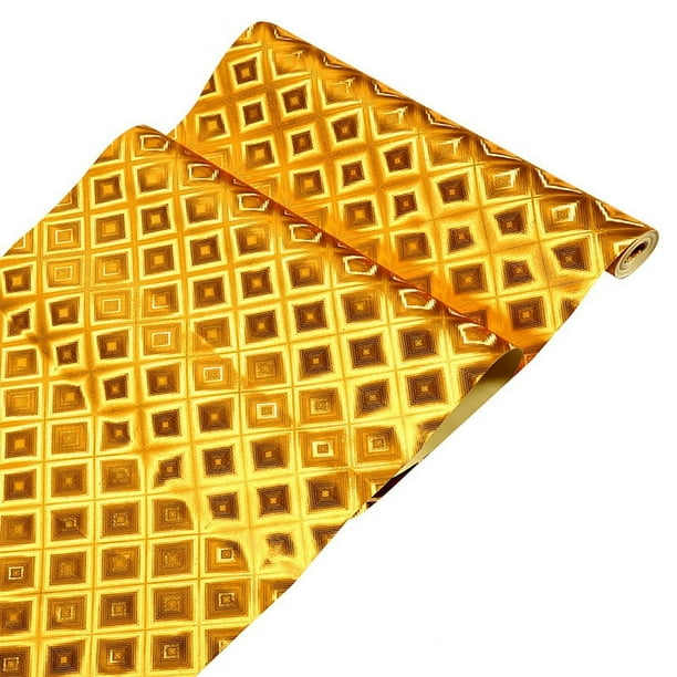 1 Roll Of Golden Wallpaper, Full Golden Foil Wallpaper For Home Improvement