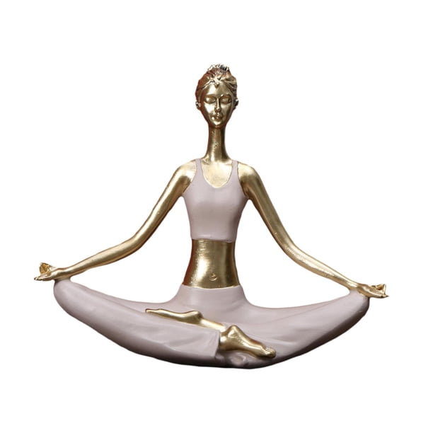 Estatua de yoga Estatua de dama de yoga Adorno Decorativo Estatua de pose de yoga Escultura de yoga para estudio de yoga, regalo de escritorio para , estilo b