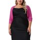 thumbnail image 1 of Agnes Orinda Women's Plus Size Escuela Universidad Manga Larga Abierta Frente Transparente Malla Bolero Chaqueta Corta Cárdigans 2X Rosa Fucsia, 1 of 5