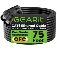 Cable Ethernet Gearit Blindado Cat6 Ethercon De 75 Pies, Negro