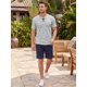 thumbnail image 2 of INSPIRE CHIC Camiseta de Hombre de Waffle de Manga Corta Ligera para Verano Talla S Gris Claro, 2 of 5
