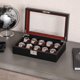thumbnail image 3 of Caja de Relojes ROTHWELL de Cuero Negro/Rojo – 10 Ranuras, 3 of 8