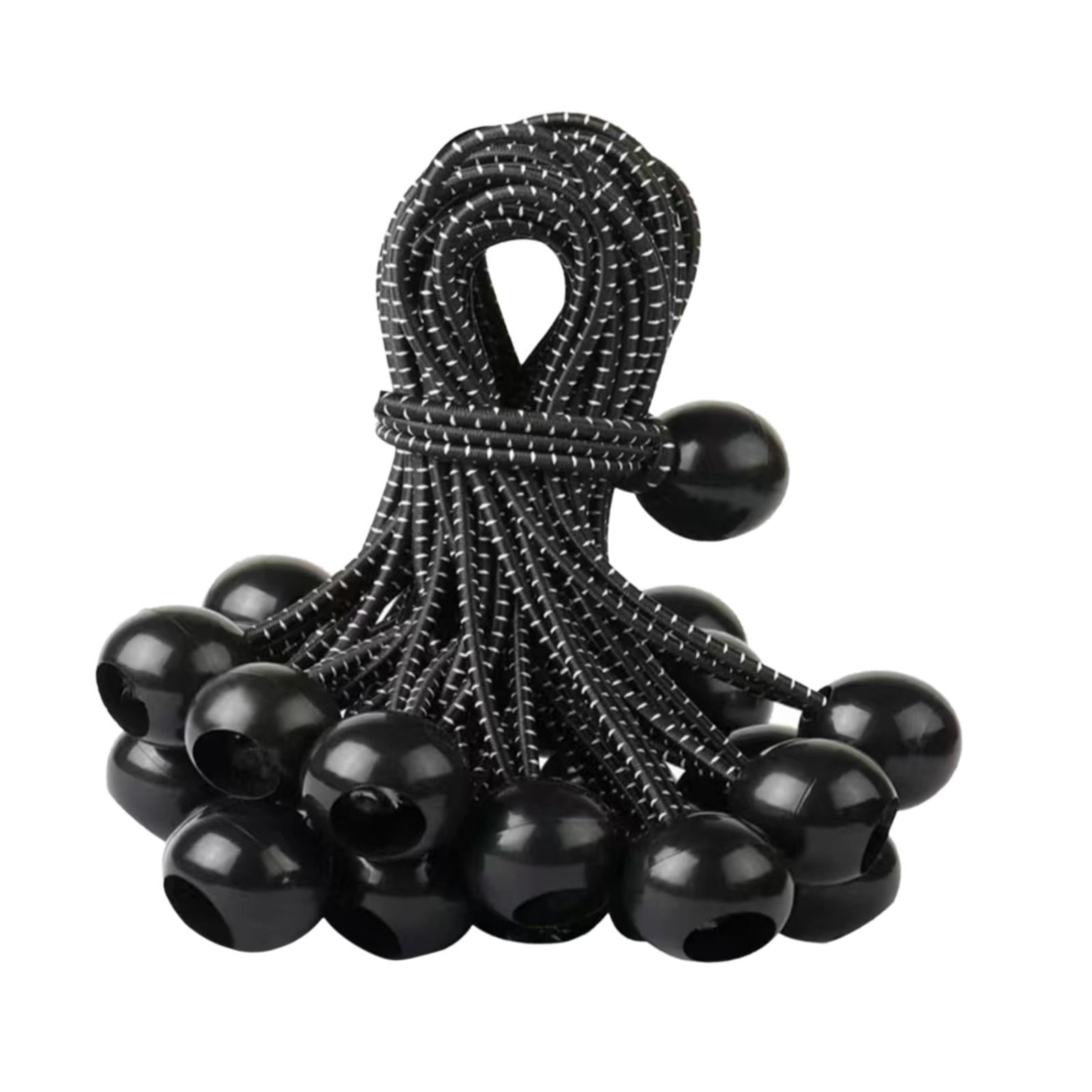 Magideal - Cordones De Bungee De 20x De Bola, Con Tapa De Lona Práctica Resistente Al Desgaste Resistente A Servicio Pesado, Bolas De Bungee Para Postes De Toldo Negro
