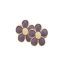 Genérico - Set De 2 Cojines Decorativos En Forma De Flor Color Morado Con Borde Beige