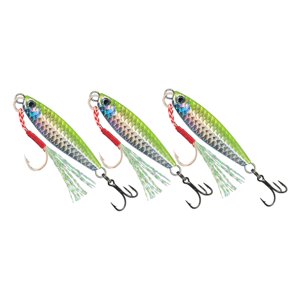 Ioensy - 3Pcs Jigbaits Agua Salada Con Gancho De Asistencia Y Gancho De Hundimiento Señora Señora De Pesca Verde