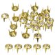 thumbnail image 1 of 120 piezas de cuentas de garra de cristal de 8 mm/0.31", remaches metálicos decorativos para hacer manualidades de bricolaje, bolso, oro blanco, 1 of 7