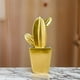 thumbnail image 4 of Adorno Cactus De Resina Dorado Decoracion Mesa Oficina D2, 4 of 6
